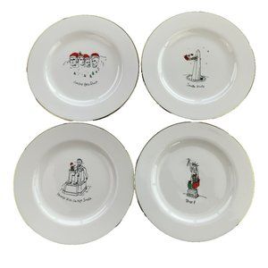 MERRY MASTERPIECES 8" Christmas Dessert Plates Dayton Hudson First Addition 1999